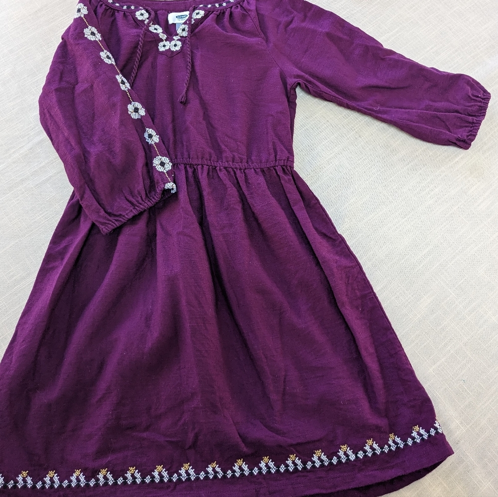 Child size large Old Navy dress. Peasant style. Eggplant color.